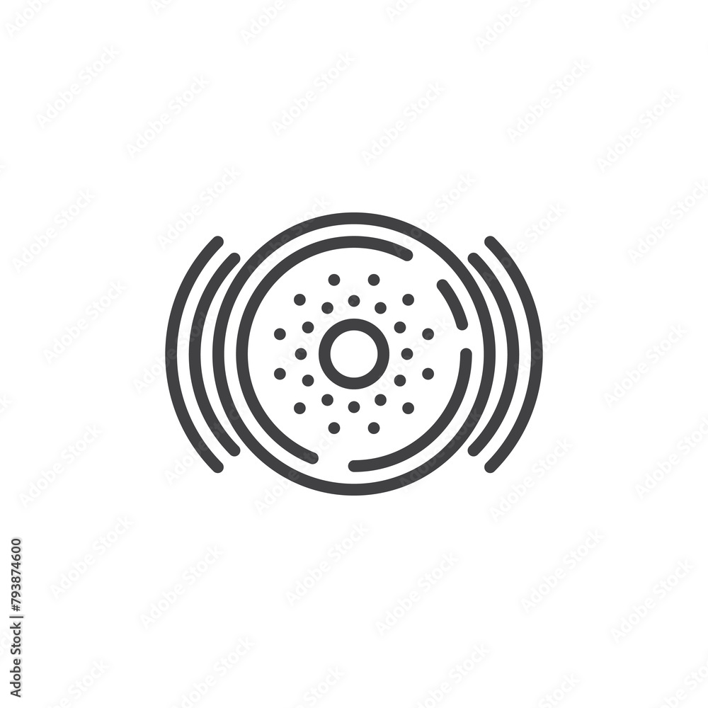 Smart sensor technology line icon
