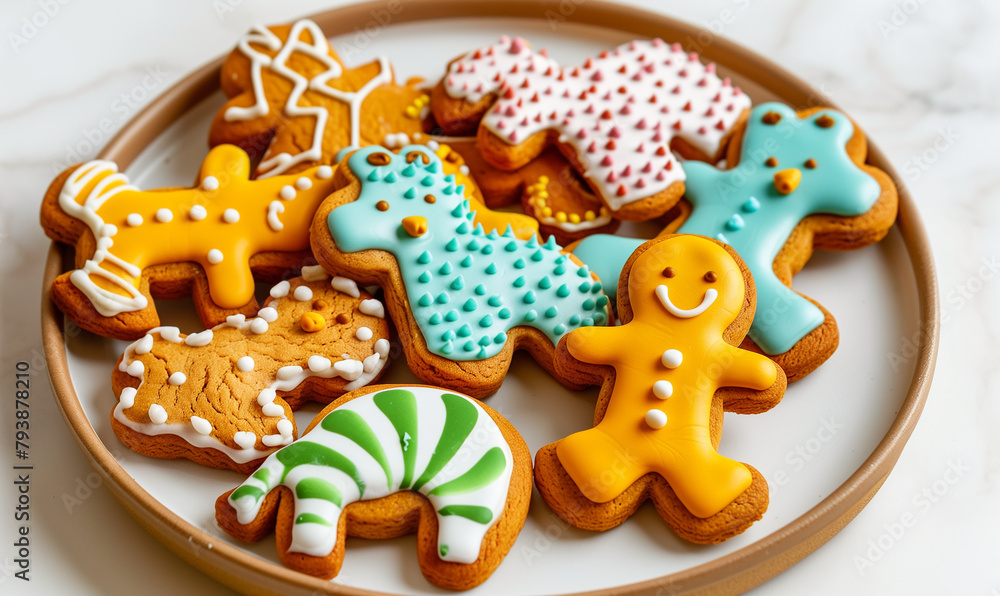 Children's Favorite: Cute Gingerbread Cookies with Fun Shapes and Icing
