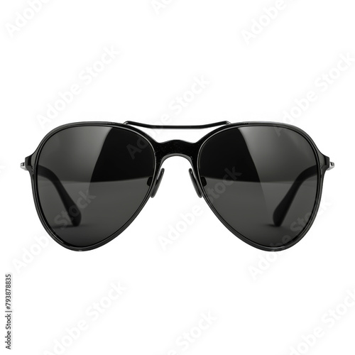 Black aviator sunglasses isolated on transparent background