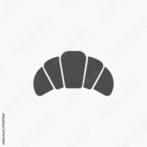 croissant, bakery icon vector symbol in flat style