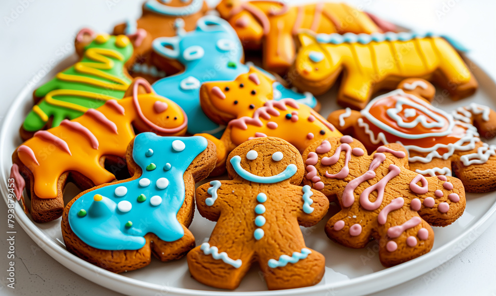 Festive Gingerbread with Icing: A Fun Holiday Dessert for Children
