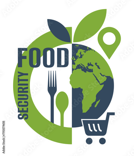 Food security - emblem in geometric style