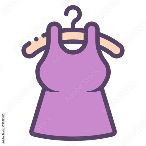 woman sleeveless shirt with cloth hanger icon