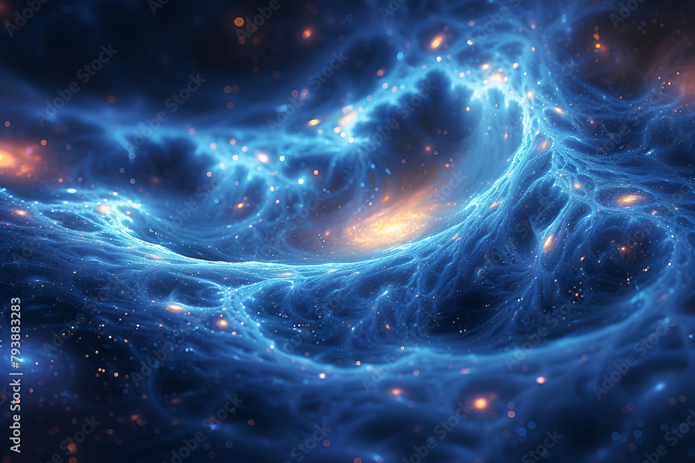 Blue Abstract Miracle Space Background Illustration,
advertisement and banner as Data Nebula A nebula of data points illustrating the vastness