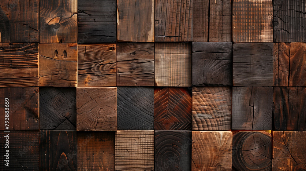 Natural wood illustration, a background image with wood patterns that convey the warmth and texture of natural wood. Unusual structure. - obrazy, fototapety, plakaty 
