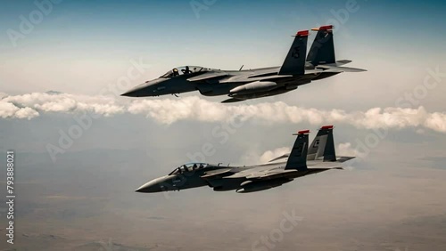 F 15 Eagle Fighter Jets Close Formation Slow Motion