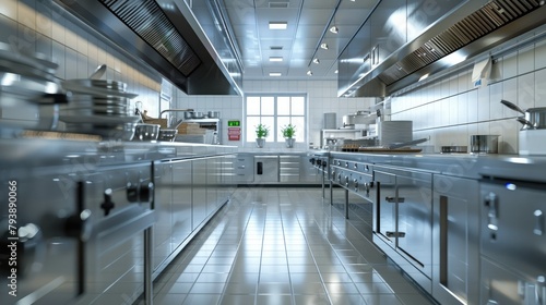 Small restaurant clear kitchen. Generative AI.