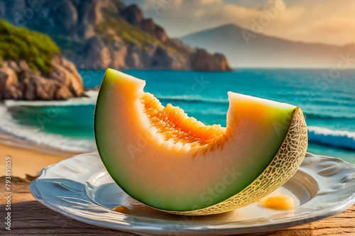 melon de Cavaillon en tranches, à déguster en bord de mer