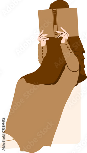 Hijab woman holding book