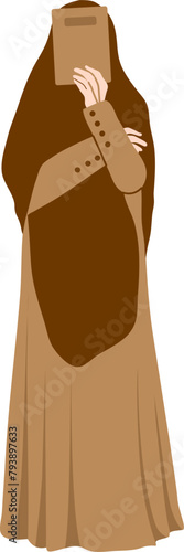 Hijab woman holding book