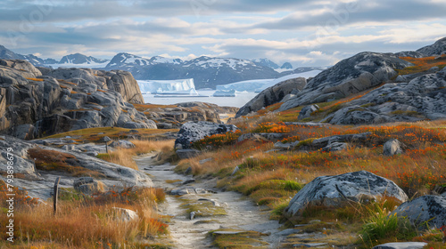 Hiking trail to the icefjord in Ilulissat Greenland © Cedar