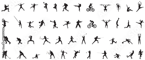 Sports collection silhouette. 