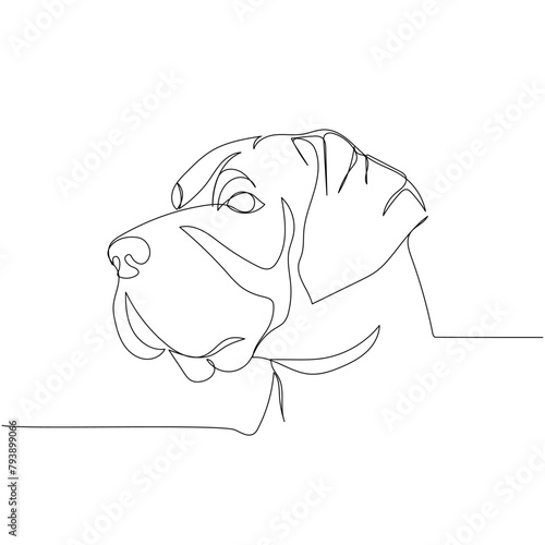 Great Dane, hunting dog, guard dog, companion dog, Englische Dogge, Danische Dogge one line art. Continuous line drawing of friend, dog, doggy, friendship, care, pet, animal, family, canine.