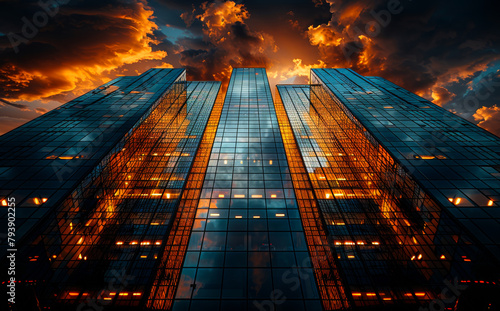 Wallpaper Mural Modern glass skyscraper in the evening Torontodigital.ca