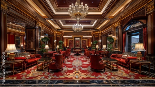VIP and High Roller Areas: A photograph highlighting the elegance of an exclusive casino area for high rollers photo