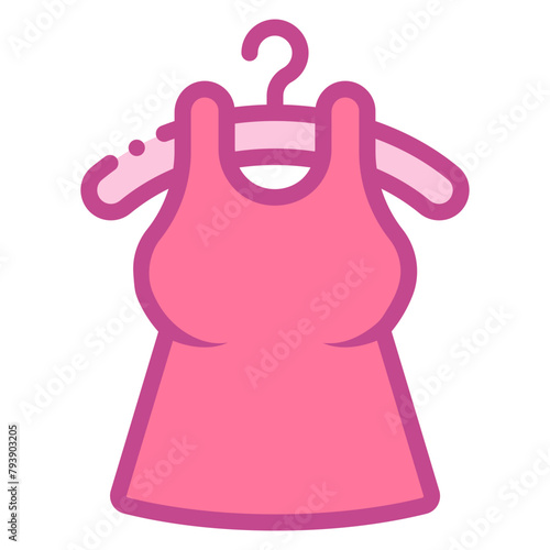 woman sleeveless shirt with cloth hanger icon