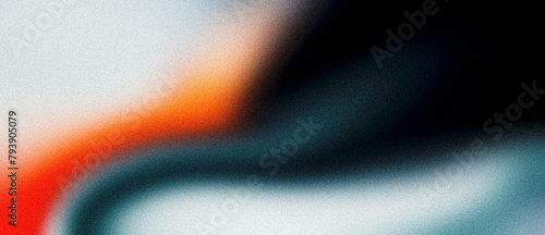 Grainy background, gray orange red white black abstract color wave noisy texture banner poster header cover design photo