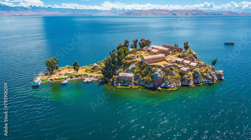 Island of Sun Titicaca lake Bolivia