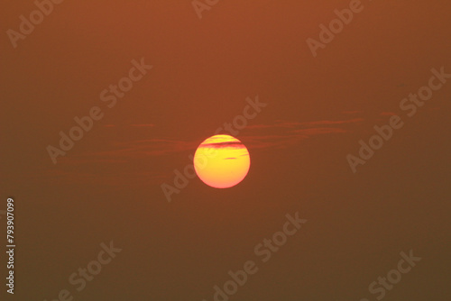 an orange color of sunset at hk photo