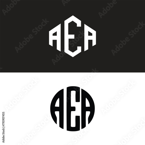 AEA letter water drop shape logo design. AEA drop logo simple design. photo