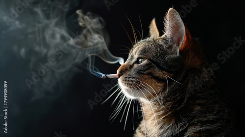 A cat is smoking background