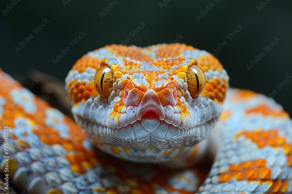 Fototapeta premium Corn Snake: Slithering on a tree branch with a striking pattern, capturing movement and elegance.