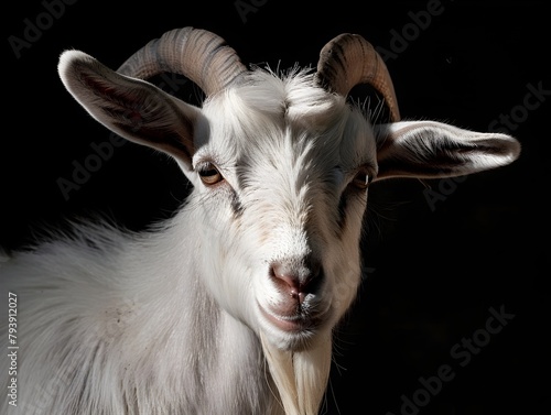 Captivating Close-Up of a Goat's Whispered Secrets in the Stillness of the Night
