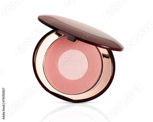 Compact cheek blush make-up powder  on white background