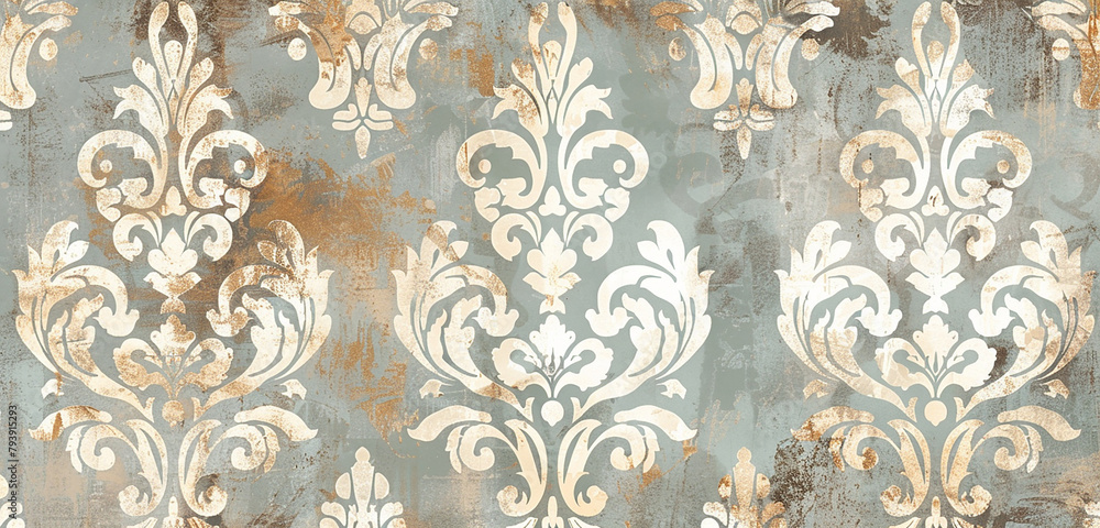 An elegant, vintage wallpaper pattern, its colors faded over time to a subtle and sophisticated palette,. 32k, full ultra hd, high resolution