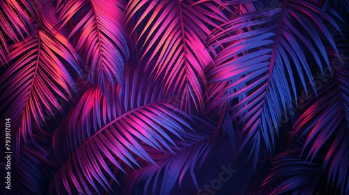 Neon tropical Monstera leaf banner