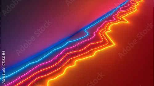 light wire glowing put on the floor, background in abstract style, 
