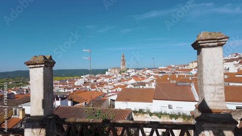 Panoramic view of Jerez de los Caballeros, province of Badajoz, Spain photo