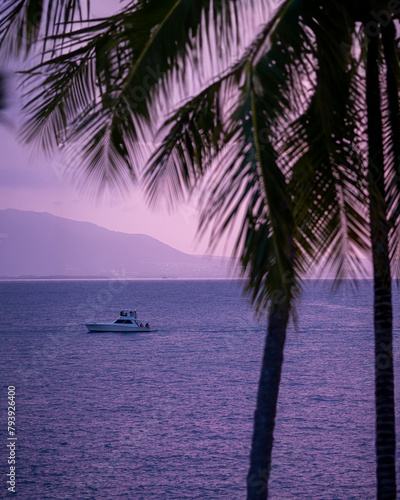 dawn blue hour in puerto plata dominican republic sea 