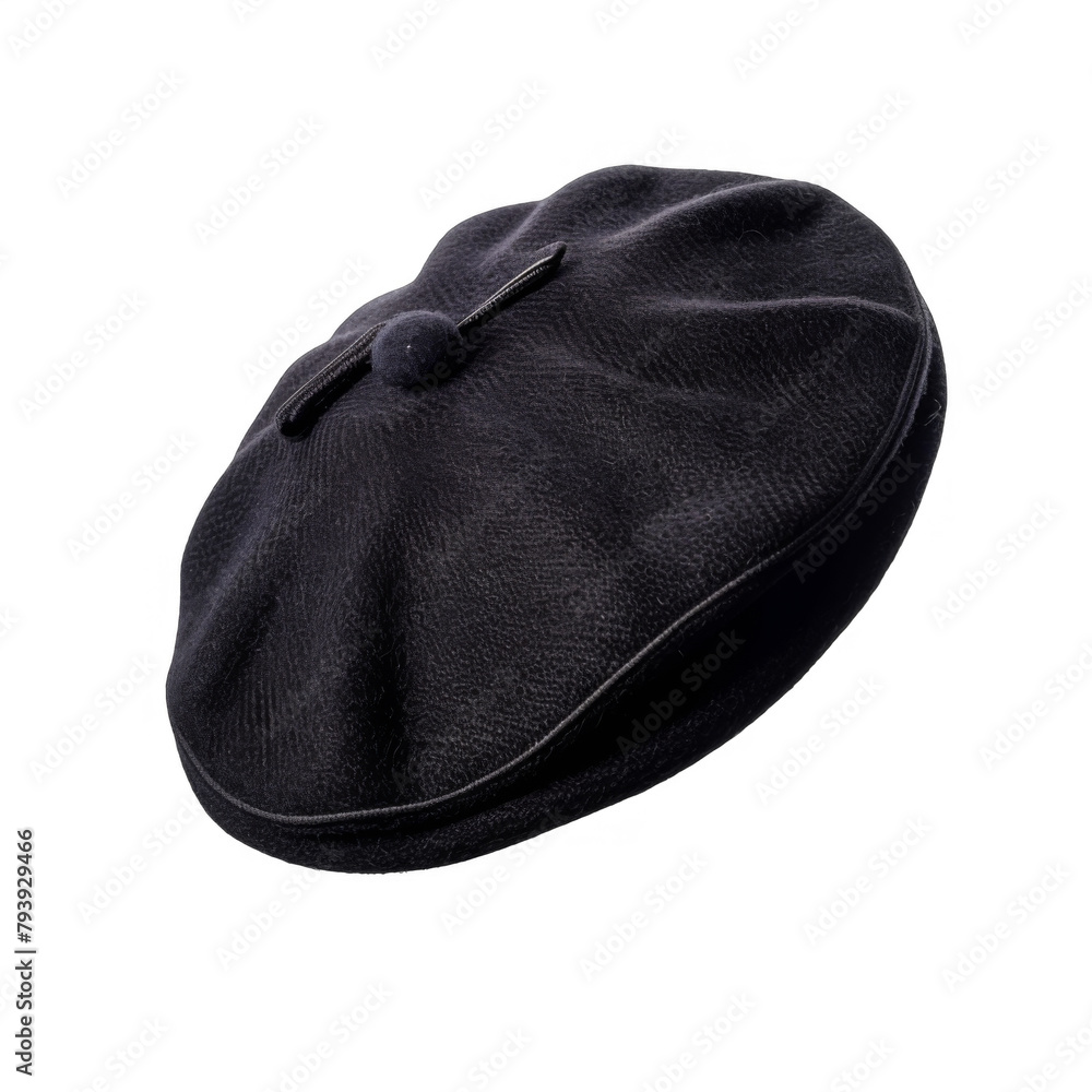 Black beret isolated on transparent background Black beret isolated on transparent background