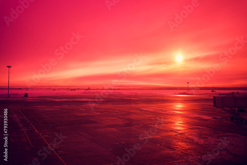 Sunset sky, clouds in the evening with red light. The golden hour after sunset, The romantic summer sky at dusk. High quality photo photo