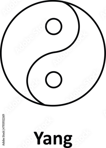 Yang, Vector Icon which can easily modify or edit