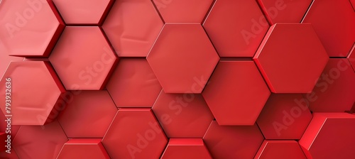Vibrant Hexagonal Patterns: Bold Red Abstracts for Dynamic Ultrawide Banners