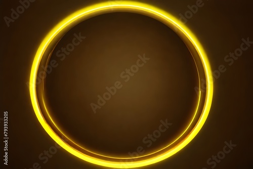 Abstract circle background with glowing neon frame