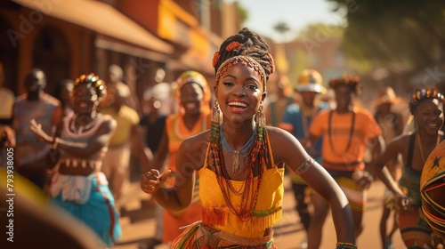 A woman in a yellow dress gracefully dances  embodying joy and vitality