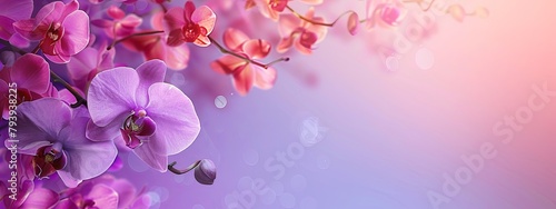 A purple orchids with a gradient background.