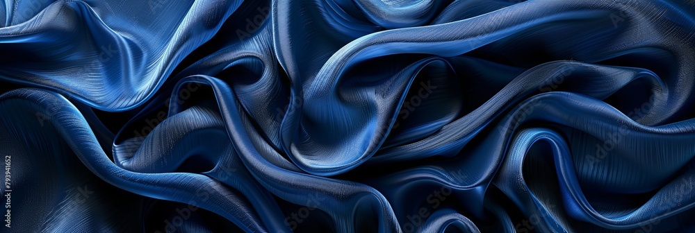 Luxurious Blue Fabric Folds Depth Fashion Wallpaper Luxurious Blue Fabric Folds Depth Fashion Wallpaper