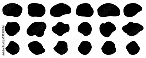 Organic blob shapes. abstract amoeba graphic elements set. Irregular fluid shapes collection. Vector illustration. photo