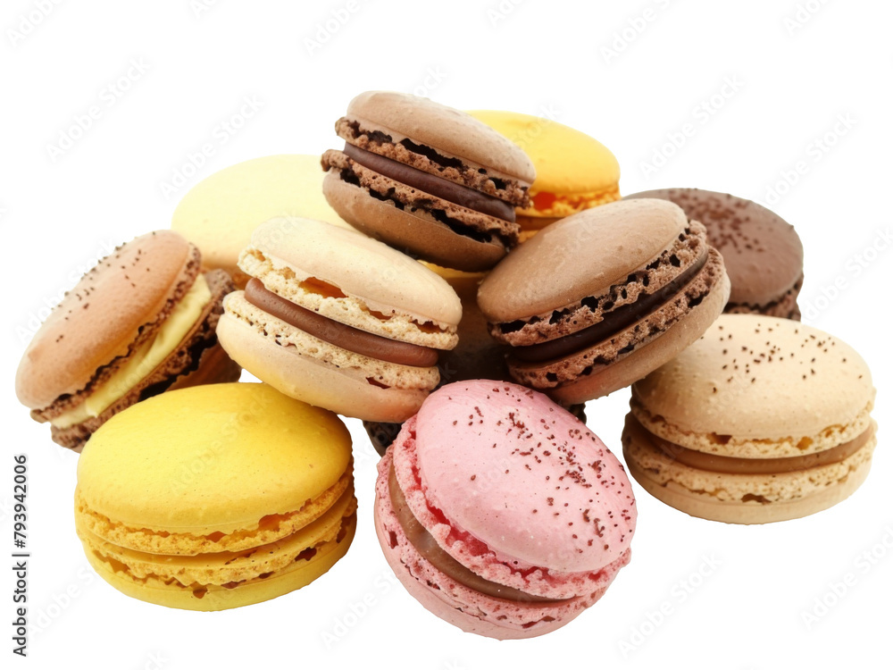 colorful macaroons isolated on white colorful macaroons isolated on white