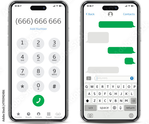 Cellphone mock up keypad and virtual keyboards