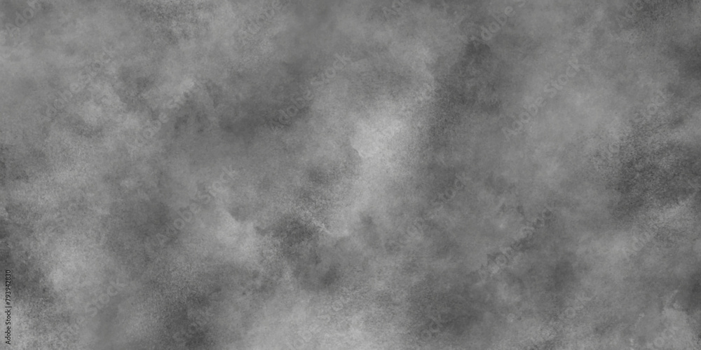 Monochrome smeared gray aquarelle painted paper textured canvas for design, black and white grunge background texture, Abstract grunge grey shades cloudy watercolor background.