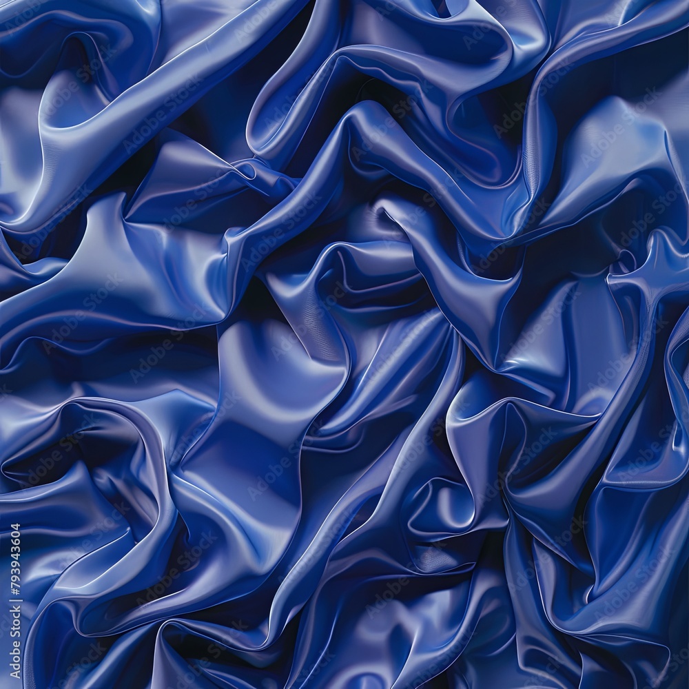 Obraz premium Luxurious Blue Fabric Folds Depth Fashion Wallpaper