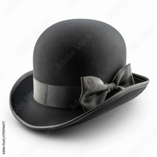 Generative ai illustration of a Bowler hat isolated on white background