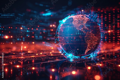 Global connectivity in the digital realm reflects the interconnected web of technology facilitating rapid data exchange and international communication on a global scale.