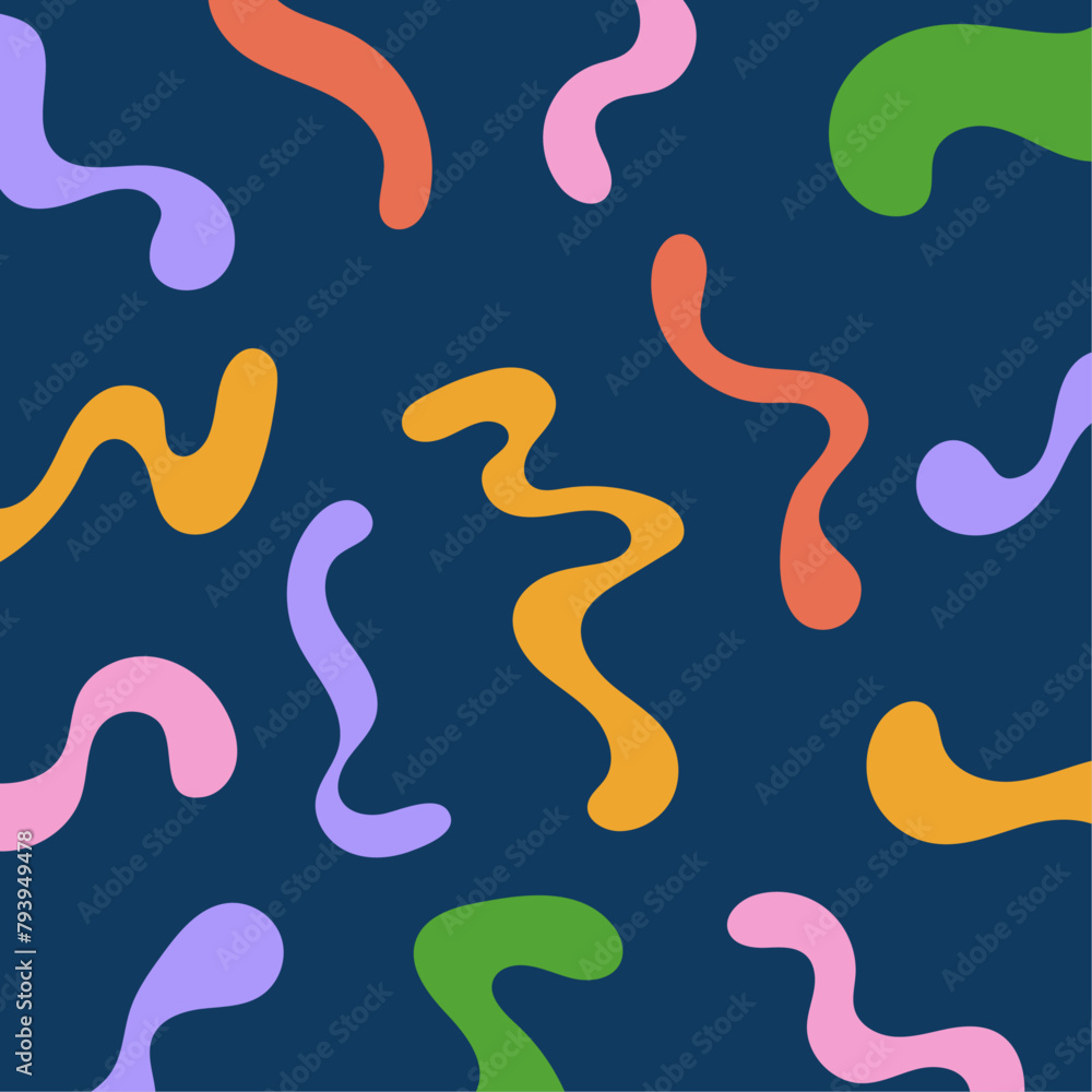 Abstract wavy shapes. Trendy groovy fluid elements. Colorful vector background. Abstract wavy shapes. Trendy groovy fluid elements. Colorful vector background.