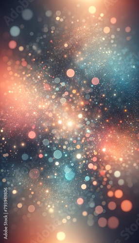 Abstract bright glitter blue background out of focus.3 d render